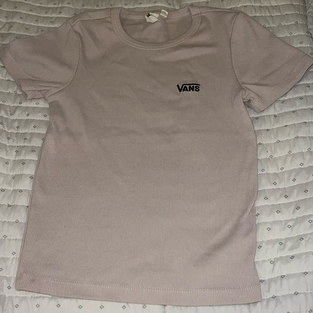 pale pink vans t shirt women’s